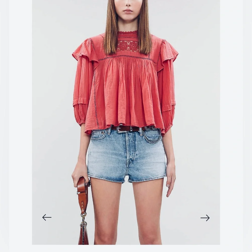 Free People Laura Western Eyelet Lace Flor E Mayo Blouse
